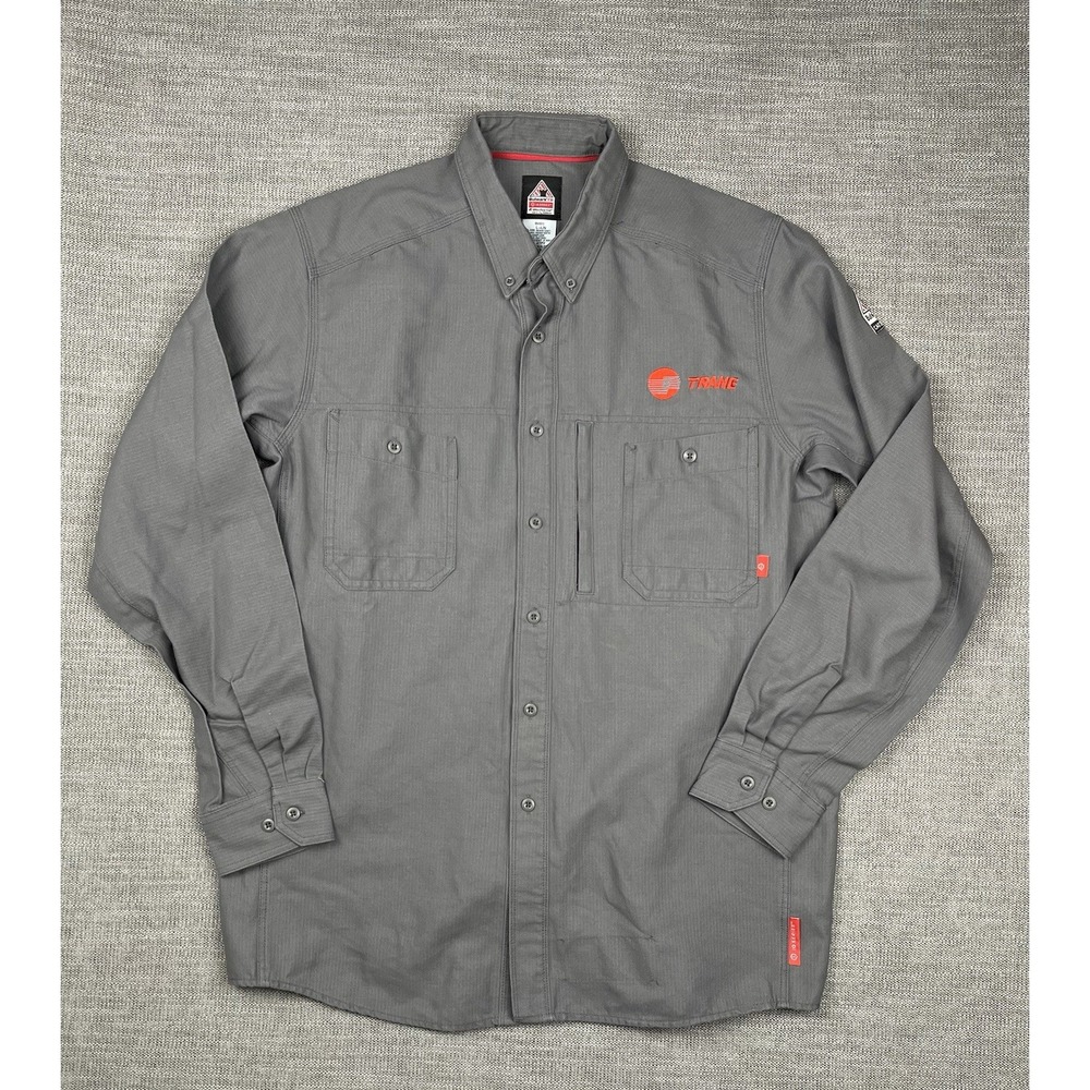 Bulwark IQ Series FR Shirt Mens Large Gray Flame Resistant Work QS42GY3